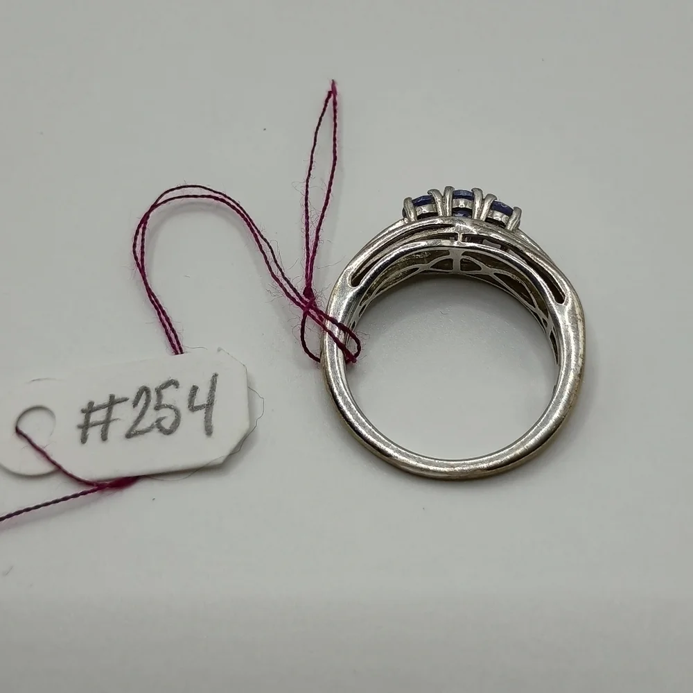 Sterling Silver and Purple Gemstone Stone Ring